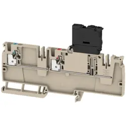 Through terminal block, push-in connection, 0.5-4.0 mm², 2 pole, 6.3 A, 4 kV, dark beige, 2429010000