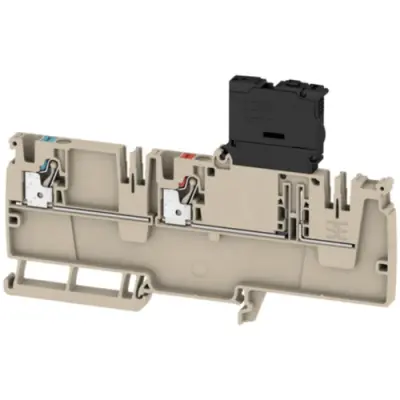 Through terminal block, push-in connection, 0.5-4.0 mm², 2 pole, 6.3 A, 4 kV, dark beige, 2429010000 - 1