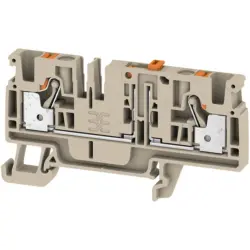 Disconnect/test-disconnect terminal block, push-in connection, 0.5-4.0 mm², 20 A, 4 kV, dark beige, 2429850000