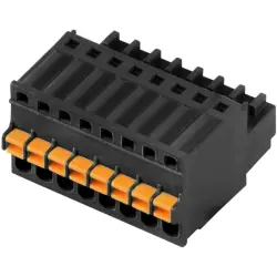 Socket header, 8 pole, pitch 2.5 mm, straight, black, 2439710000