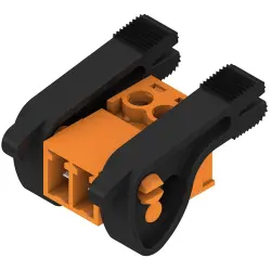 Pin header, 2 pole, pitch 3.81 mm, straight, orange, 2442050000