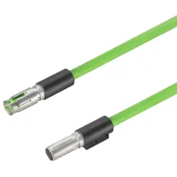 Sensor actuator cable, M12-cable plug, straight to M12-cable socket, straight, 4 pole, 20 m, PUR, green, 4 A, 2453552000