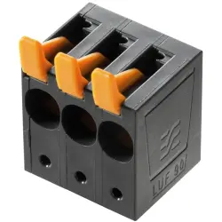 PCB terminal, 2 pole, pitch 10 mm, AWG 20-4, 58 A, spring-clamp connection, black, 2453690000