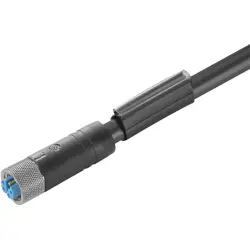 Sensor actuator cable, M12-cable socket, straight to open end, 5 pole, 3 m, PUR, black, 16 A, 2455150300