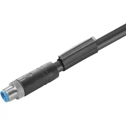 Sensor actuator cable, M12-cable plug, straight to open end, 5 pole, 1.5 m, PUR, black, 16 A, 2455210150