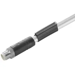Sensor actuator cable, M12-cable plug, straight to open end, 5 pole, 3 m, PUR, black, 16 A, 2455220300