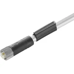 Sensor actuator cable, M12-cable socket, straight to open end, 5 pole, 3 m, PUR, gray, 16 A, 2455330300