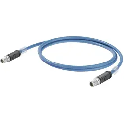 System cable, M12-plug, straight to M12-plug, straight, Cat 6A, S/FTP, Radox EM 104, 7 m, blue, 2464200070