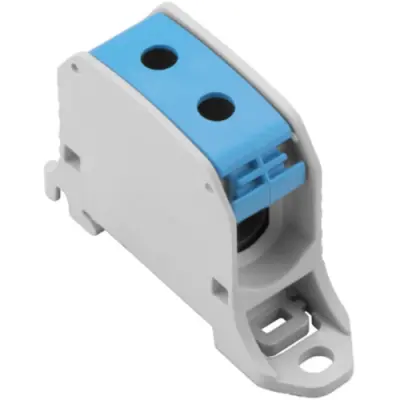 Potential distribution terminal, screw connection, 50 mm², 1 pole, 150 A, 8 kV, blue, 2502540000 - 1