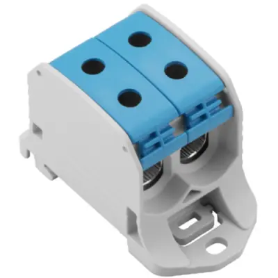 Potential distribution terminal, screw connection, 50 mm², 1 pole, 150 A, 8 kV, blue, 2502590000 - 1