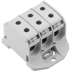 Potential distribution terminal, screw connection, 50 mm², 3 pole, 150 A, 8 kV, light gray, 2502620000