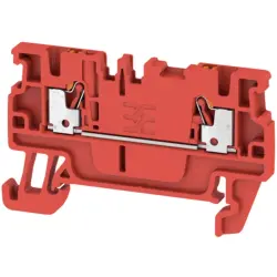 Through terminal block, push-in connection, 0.5-1.5 mm², 2 pole, 17.5 A, 6 kV, red, 2508020000