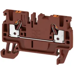 Through terminal block, push-in connection, 0.5-2.5 mm², 2 pole, 24 A, 8 kV, brown, 2508030000