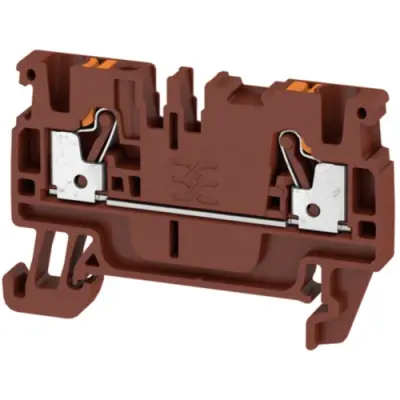 Through terminal block, push-in connection, 0.5-2.5 mm², 2 pole, 24 A, 8 kV, brown, 2508030000 - 1