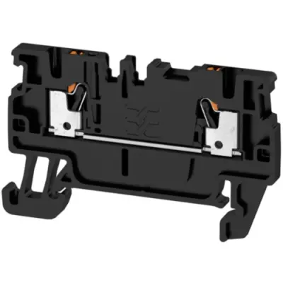 Through terminal block, push-in connection, 0.5-1.5 mm², 2 pole, 17.5 A, 6 kV, black, 2508170000 - 1