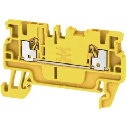 Through terminal block, push-in connection, 0.5-1.5 mm², 2 pole, 17.5 A, 6 kV, yellow, 2508190000
