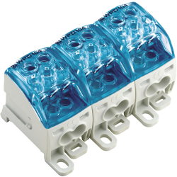 Potential distribution terminal, screw connection, 3 pole, 101 A, blue, 2518340000