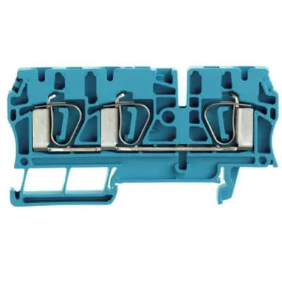 Through terminal block, spring balancer connection, 0.5-6.0 mm², 3 pole, 32 A, 8 kV, blue, 7904190000 - 1