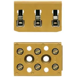Terminal block, 3 pole, 4.0 mm², clamping points: 6, yellow, screw connection, 32 A, 7906060000