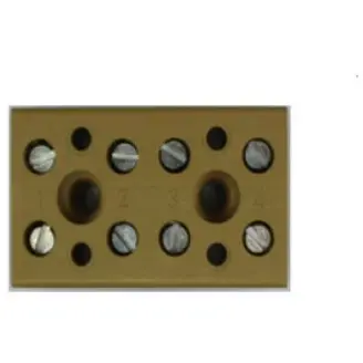 Terminal block, 4 pole, 0.5-4.0 mm², clamping points: 8, yellow, screw connection, 32 A, 7906080000 - 1