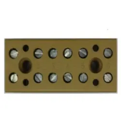 Terminal block, 6 pole, 0.5-4.0 mm², clamping points: 12, yellow, screw connection, 32 A, 7906090000