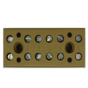 Terminal block, 6 pole, 0.5-4.0 mm², clamping points: 12, yellow, screw connection, 32 A, 7906090000 - 1