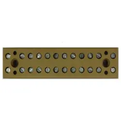 Terminal block, 12 pole, 0.5-4.0 mm², clamping points: 24, yellow, screw connection, 32 A, 7906100000