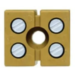 Terminal block, 2 pole, 2.5 mm², clamping points: 4, yellow, screw connection, 24 A, 7906110000