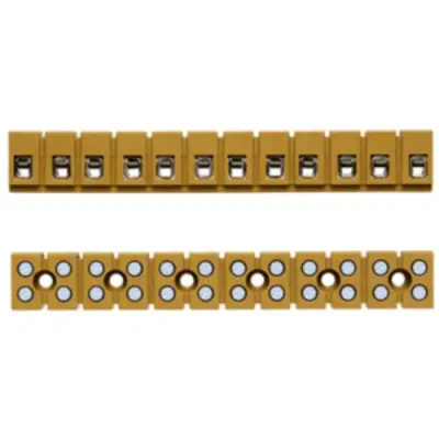 Terminal block, 12 pole, 2.5 mm², clamping points: 24, yellow, screw connection, 24 A, 7906210000 - 1