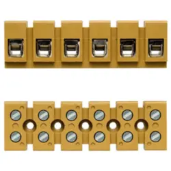 Terminal block, 6 pole, 6.5 mm², clamping points: 12, yellow, screw connection, 41 A, 7906260000