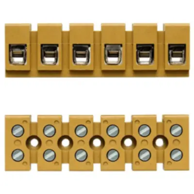 Terminal block, 6 pole, 6.5 mm², clamping points: 12, yellow, screw connection, 41 A, 7906260000 - 1