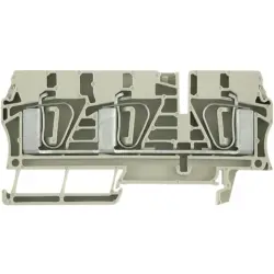 Through terminal block, spring balancer connection, 0.5-6.0 mm², 3 pole, 41 A, 8 kV, dark beige, 7907410000