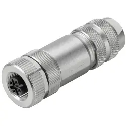 Jack, M12, 4 pole, screw connection, straight, 8426220000