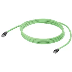 System cable, RJ45 plug, straight to RJ45 plug, straight, Cat 6A, S/FTP, PUR, 3 m, green, 8909650030