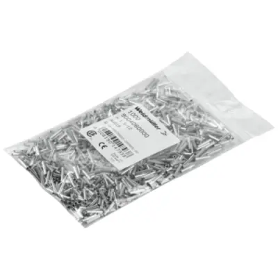 Uninsulated wire end ferrule, 1.5 mm², 12 mm long, DIN 46228-1, silver, 9004060000 - 1