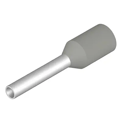 Insulated wire end ferrule, 0.75 mm², 14 mm/8 mm long, gray, 9004300000 - 1