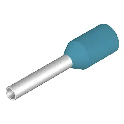 Insulated wire end ferrule, 0.75 mm², 14 mm/8 mm long, light blue, 9004310000 - 1
