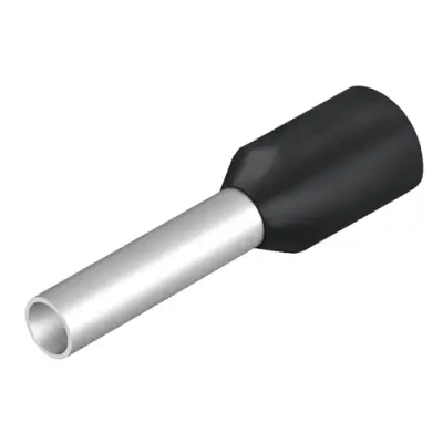 Insulated wire end ferrule, 1.5 mm², 14 mm/8 mm long, black, 9004350000 - 1