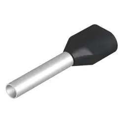 Insulated wire end ferrule, 1.5 mm², 20 mm/12 mm long, black, 9004750000
