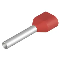 Insulated wire end ferrule, 1.0 mm², 19 mm/12 mm long, red, 9004760000