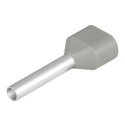 Insulated wire end ferrule, 0.75 mm², 16 mm/10 mm long, gray, 9004770000 - 1
