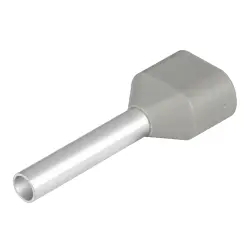 Insulated wire end ferrule, 0.75 mm², 16 mm/10 mm long, gray, 9004770000