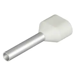 Insulated wire end ferrule, 0.75 mm², 16 mm/10 mm long, white, 9004900000