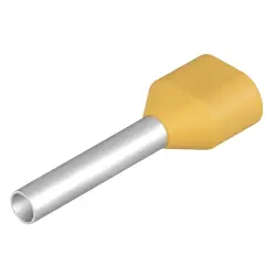 Insulated wire end ferrule, 1.0 mm², 19 mm/12 mm long, yellow, 9004910000