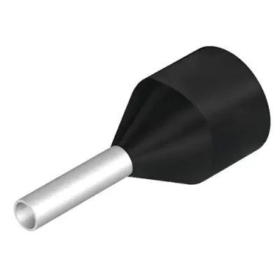 Insulated wire end ferrule, 1.5 mm², 17.5 mm/8 mm long, black, 9006590000 - 1