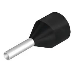 Insulated wire end ferrule, 1.5 mm², 17.5 mm/8 mm long, black, 9006590000