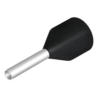 Insulated wire end ferrule, 1.5 mm², 19.5 mm/10 mm long, black, 9006630000 - 1