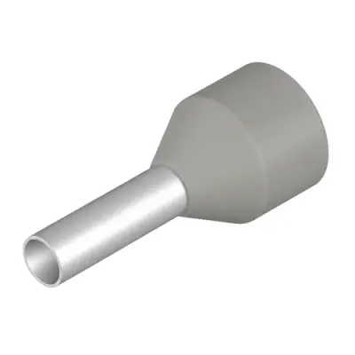 Insulated wire end ferrule, 4.0 mm², 19.5 mm/10 mm long, DIN 46228-4, gray, 9006750000 - 1
