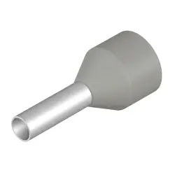 Insulated wire end ferrule, 4.0 mm², 19.5 mm/10 mm long, DIN 46228-4, gray, 9006750000