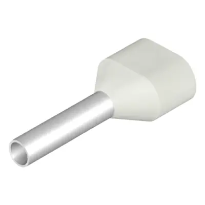 Insulated wire end ferrule, 0.75 mm², 14 mm/8 mm long, white, 9018510000 - 1